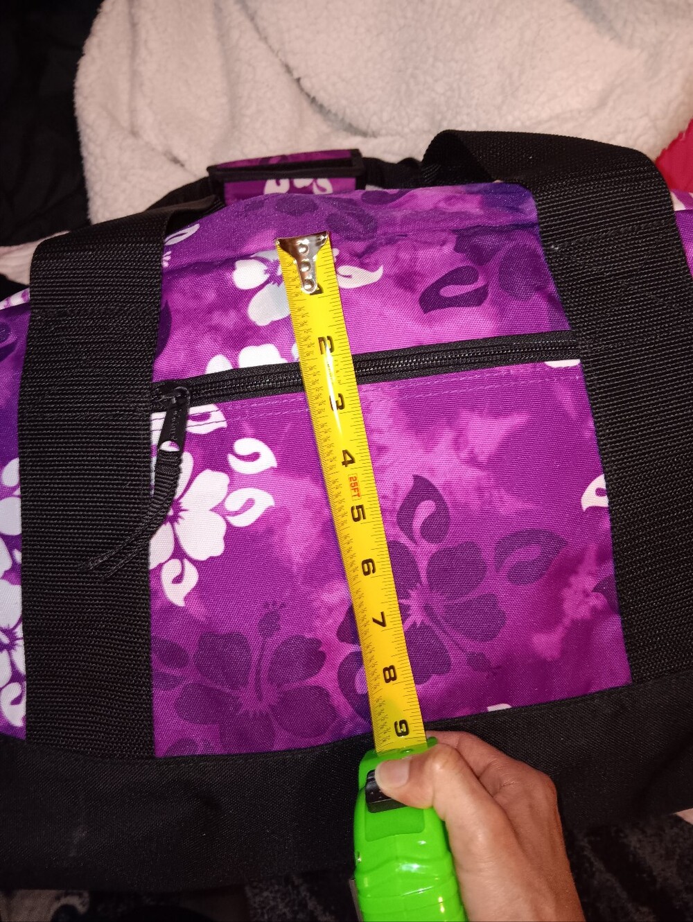 LlBean Purple Hibiscus Duffle Bag